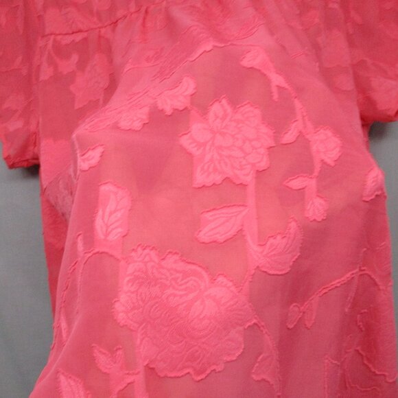 Torrid Floral Sheer Tunic Top Pink Women Size | 00 - Picture 10 of 11